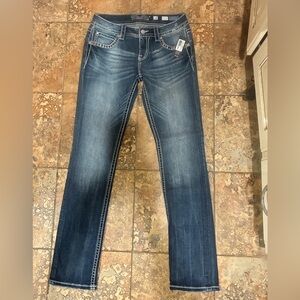 Miss Me Dark Blue Straight Leg Jeans